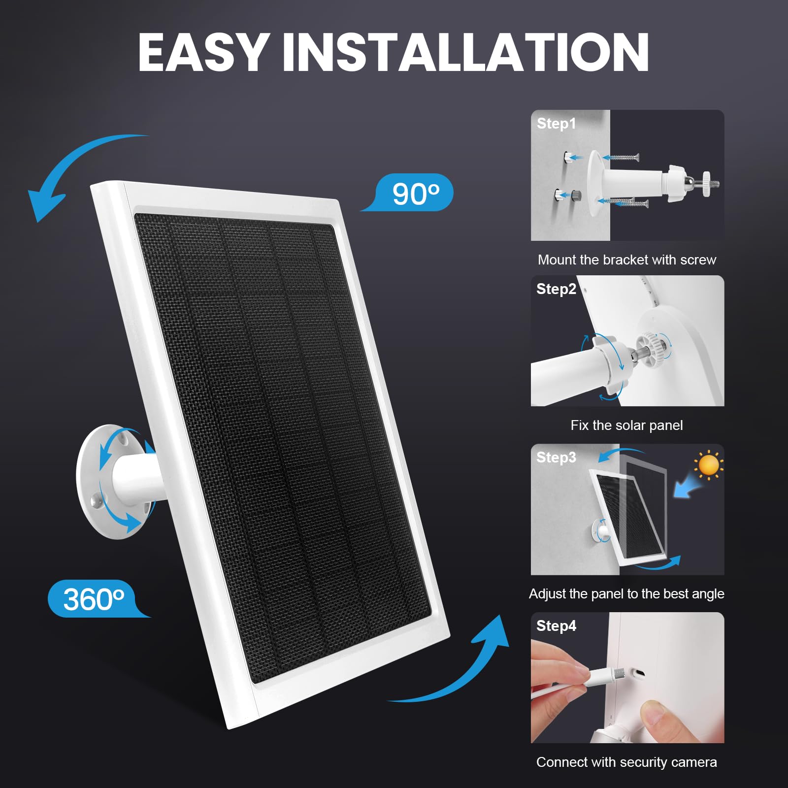 Amazon.com : Ring Solar Panel,8W Ring Solar Charger Compatible